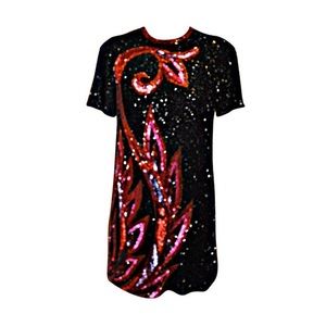 Bob Mackie Sequined/Beaded T-shirt Dress 80s